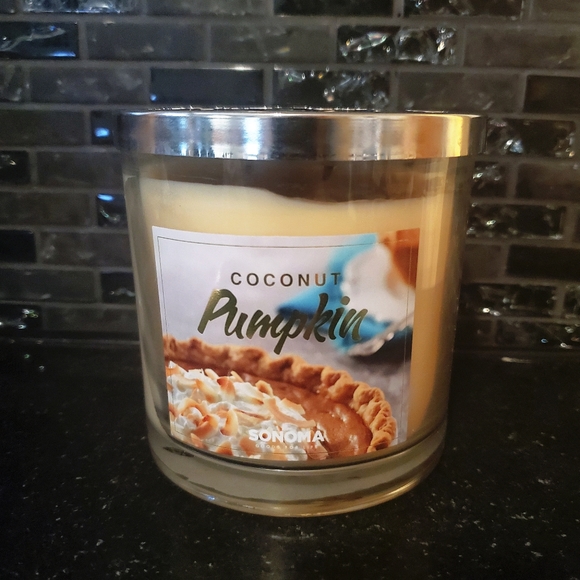Sonoma Other - Coconut Pumpkin Sonoma 3 Wick Candle Fall Scent